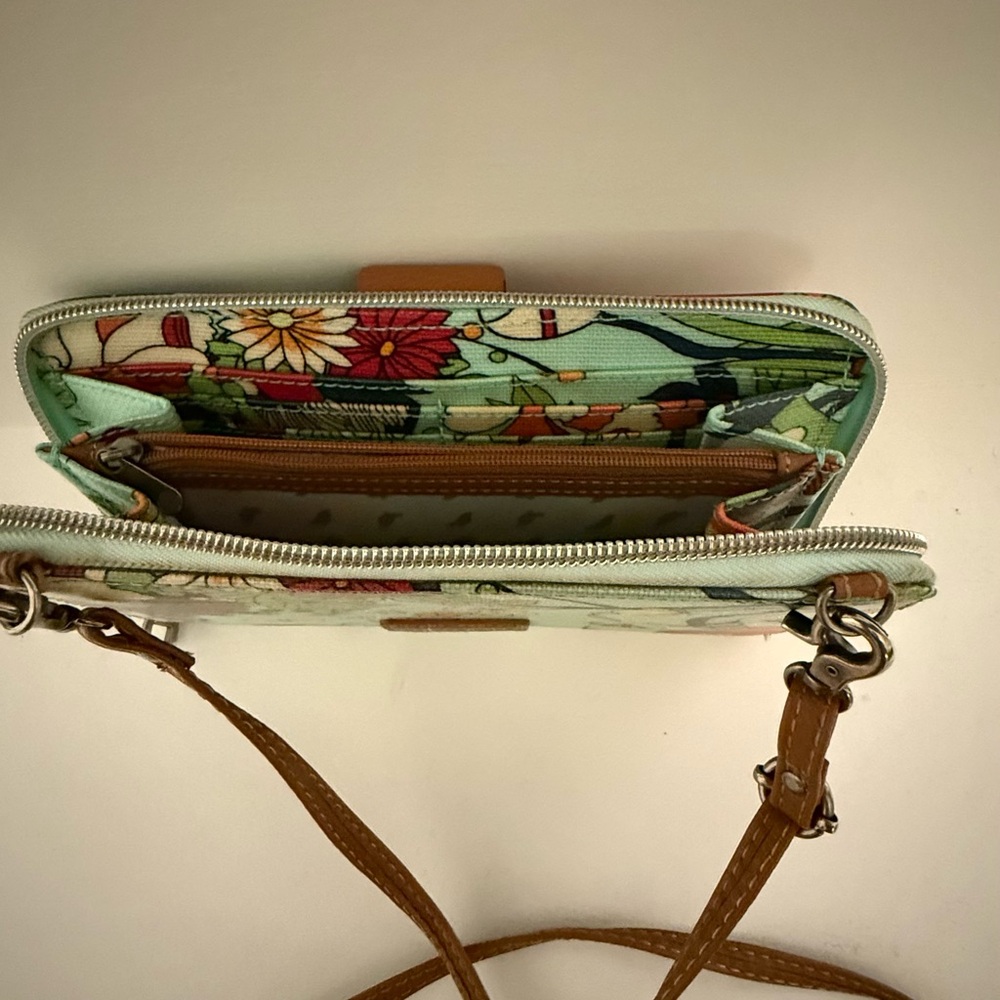 Sakroots Artistic Floral Crossbody Bag - Teal and Red - Picture 2 of 4